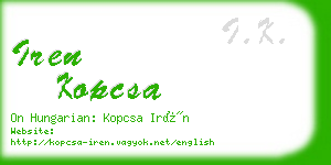 iren kopcsa business card